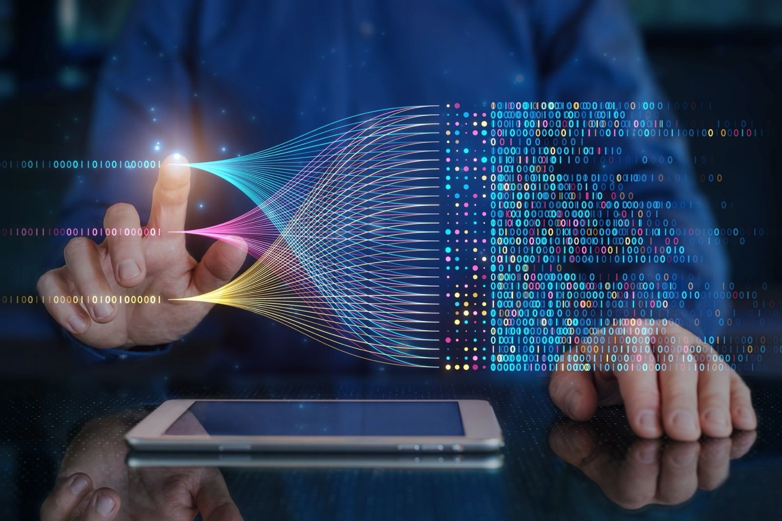Data science team analyzing complex datasets in a modern technology workspace